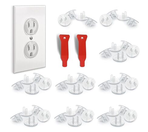 Baby Proof Me 48 Outlet Covers for Baby Proofing, Plug Covers Child Safety | Electrical Outlet Plug Covers that Block Shock, Child Safe Socket Protectors for Baby Proofing, Snug Fit, & with Removal Tool in Saudi Arabia
