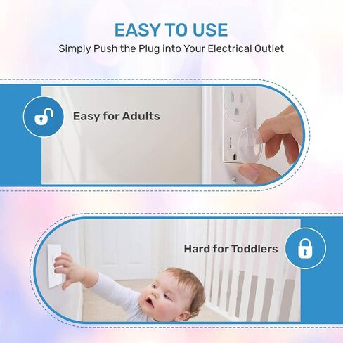 Baby Proof Me 48 أغطية منافذ لحماية الطفل، أغطية القابس لسلامة الأطفال | أغطية قابس مأخذ كهربائي تمنع الصدمات، واقيات مقابس آمنة للأطفال لحماية الطفل، ملائمة تمامًا، مع أداة إزالة in Kuwait