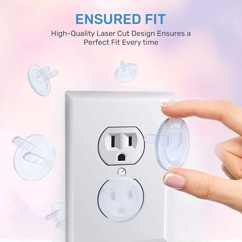 Baby Proof Me 48 أغطية منافذ لحماية الطفل، أغطية القابس لسلامة الأطفال | أغطية قابس مأخذ كهربائي تمنع الصدمات، واقيات مقابس آمنة للأطفال لحماية الطفل، ملائمة تمامًا، مع أداة إزالة in Kuwait
