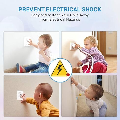 Baby Proof Me 48 أغطية منافذ لحماية الطفل، أغطية القابس لسلامة الأطفال | أغطية قابس مأخذ كهربائي تمنع الصدمات، واقيات مقابس آمنة للأطفال لحماية الطفل، ملائمة تمامًا، مع أداة إزالة in Kuwait
