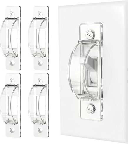 Light Switch Cover Guard, 2 Pack, Clear, for Home & Nursery | Light Switch Lock, Light Switch Guard, Child Proof Cover, Prevents Children and Adults from Accidental ON/OFF in Kuwait