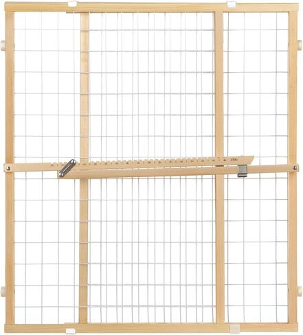 Toddleroo by North States - Extra-Wide Wire Mesh Wooden Baby Gate: Pressure Mounted Baby Gate for Doorways - Adjustable 29.5 to 50 Inches Wide - 31 Inches Tall in Kuwait