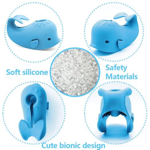 Baby Bathtub Faucet Cover, Baby Safety Protection Silicone Toys, Bath Spout Cover Baby Bathtub, Faucet Cover Baby Bathtub Silicone Whale for Kids, Toddler, Infant, Gifts for Children in Kuwait