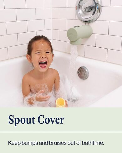 Lalo Spout Cover – BPA-Free Silicone Bath Spout Safety Cover for Babies & Toddler, Fits Most Faucets, Soft & Durable Silicone Bathtub Faucet Cover, Easy to Clean - Sage in Kuwait