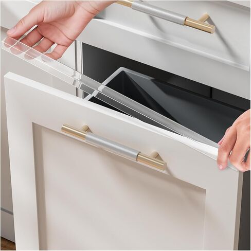 4 Pack Cabinet Protectors for Kitchen Cabinets, 18" Length Clear Cabinet Door Protector Edge Guard 3/4" Thick for Kitchen Drawer Fronts, Slip-On Plastic Edge Guard to Protect Sink & Trash Drawer | Clear PVC Edge Guard with 3/4" Thickness and 0.65" Height, in Kuwait