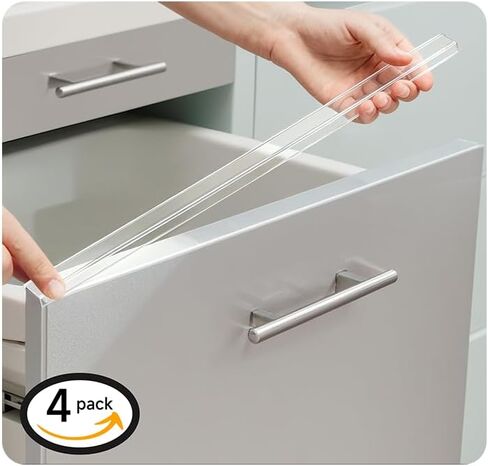 Cabinet Protectors for Kitchen Cabinets, Cabinet Door Protector Trash Drawer Protector Edge Guard, Plastic Slip on Protectors for Cabinets– 3/4" Thick, 18" Length in Saudi Arabia
