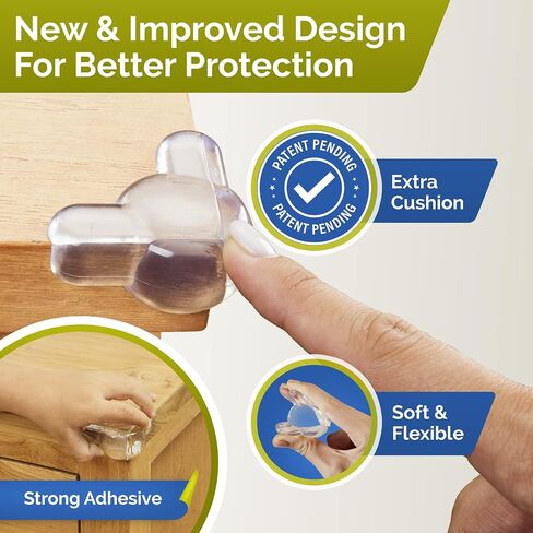 Corner Protectors for Baby (12 Pack) - Patented - New & Improved Edge Protector for Baby – Transparent Corner Protectors - Baby Safety Products to Baby Proof Corners and Edges in Kuwait