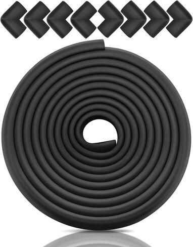 Baby Proofing Edge Corner Protectors, 20.5FT Furniture Table Bumper Guards | Soft thick rubber foam bumper, 18.1ft edge strips + 8 corner guards, 3M pre-taped for table, cabinet & wall sharp corners in Kuwait