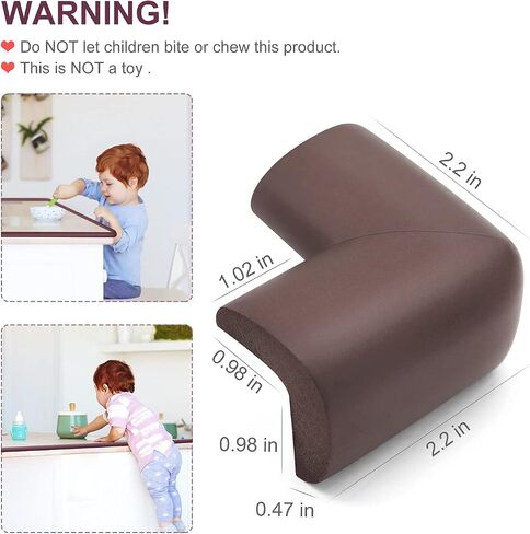 Baby Proofing Edge Corner Protectors, 20.5FT Furniture Table Bumper Guards | Soft thick rubber foam bumper, 18.1ft edge strips + 8 corner guards, 3M pre-taped for table, cabinet & wall sharp corners in Kuwait