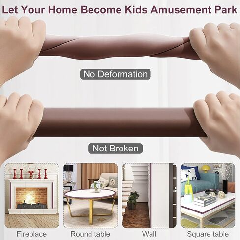 Baby Proofing Edge Corner Protectors, 20.5FT Furniture Table Bumper Guards | Soft thick rubber foam bumper, 18.1ft edge strips + 8 corner guards, 3M pre-taped for table, cabinet & wall sharp corners in Kuwait
