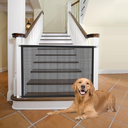 Cupount Dog Screen Mesh Gate for House, Stairs and Doorways, 29 x 38 in | Easy to Install with No Drilling, Fits 32-35 in Openings, Indoor Pet Barrier for Dogs and Puppies in Saudi Arabia