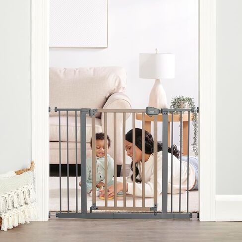 Regalo Safety 30.5"-58" Extra Wide Baby Gate, Bottom of Stairs & Doorways | Pressure Mounted with Door, For Babies, Toddlers & Pets, Bronze, Tested & Trusted for 30 Years in Kuwait