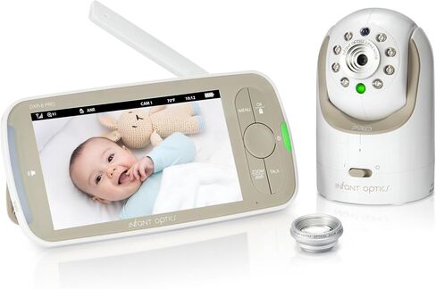 Infant Optics DXR-8 PRO - Patented Active Noise Reduction (ANR), 5" HD Video Baby Monitor with 1 Camera, No WiFi, Hack-Proof,Pan Tilt Zoom, Interchangeable Lens in Kuwait