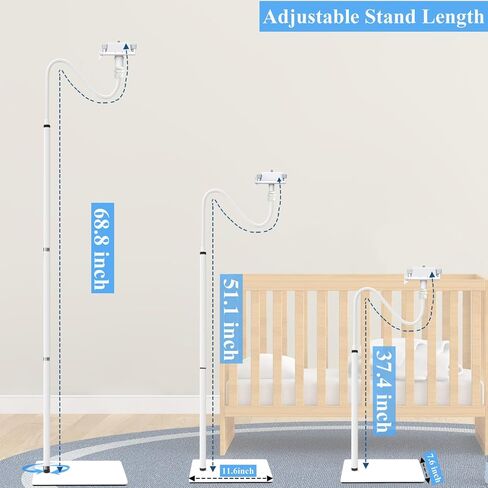 Baby Monitor Floor Stand Holder Mount Compactible for Nanit Pro & Flex Stand,Infant Optics DXR-8 Pro,VTech,Momcozy,HelloBaby,VAVA,nooie IPC100,Motorola VM75/VM50G/VM44 in Saudi Arabia