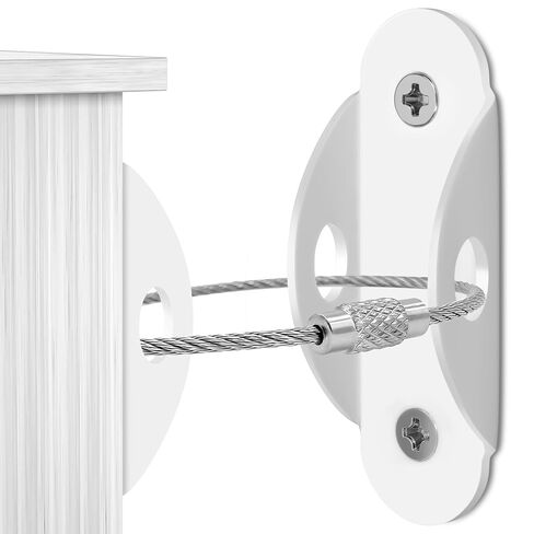 4our Kiddies Furniture Anchors (10 Pack), Furniture Straps for Baby Proofing, Secure 400 Pound Furniture to Wall Prevent Falling, Anti Tip Earthquake Straps for Child Safety (White) in Kuwait
