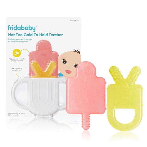 Frida Baby Silicone Teething Toys, 4-in-1 Teether for Babies & Infants, Teething Relief for 0-18 Months, Not-Too-Cold-to-Hold Baby Teether, BPA-Free in Kuwait
