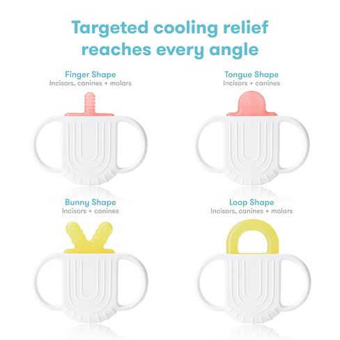Frida Baby Silicone Teething Toys, 4-in-1 Teether for Babies & Infants, Teething Relief for 0-18 Months, Not-Too-Cold-to-Hold Baby Teether, BPA-Free in Kuwait