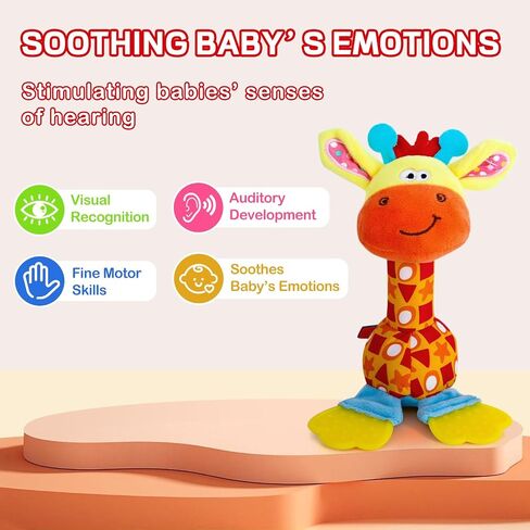 Baby Soft Rattles Shaker, Infant Developmental Hand Grip Baby Toys, Baby Sensory Learning Toys with Teether, Sounds for Baby and Stuff from 0-3-6-9 Months Old in Kuwait