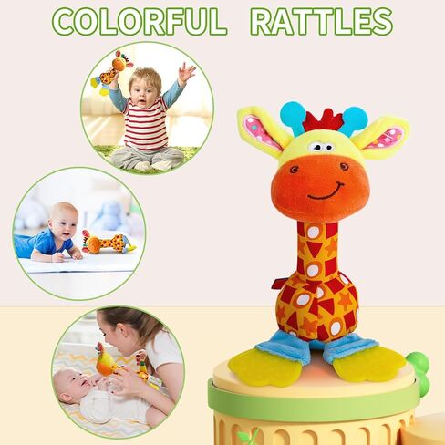 Baby Soft Rattles Shaker, Infant Developmental Hand Grip Baby Toys, Baby Sensory Learning Toys with Teether, Sounds for Baby and Stuff from 0-3-6-9 Months Old in Kuwait