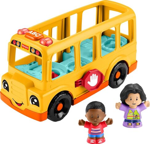Fisher-Price Little People School Bus Toddler Toy | Push-Along Vehicle, Lights Music & Sounds, 2 Figures, Preschool Kids Ages 1+ Years in Kuwait