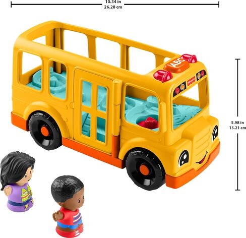 Fisher-Price Little People School Bus Toddler Toy | Push-Along Vehicle, Lights Music & Sounds, 2 Figures, Preschool Kids Ages 1+ Years in Kuwait