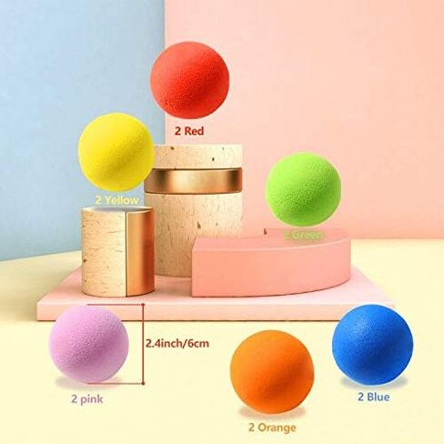 12 Pieces Soft Foam Balls Lightweight Mini Play Balls for Safe Indoor Toys Fun Vibrant Assorted Colors Orbs Unique Birthday Party Favors for Boys and Girls in Kuwait