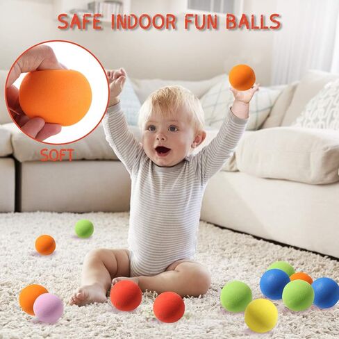 12 Pieces Soft Foam Balls Lightweight Mini Play Balls for Safe Indoor Toys Fun Vibrant Assorted Colors Orbs Unique Birthday Party Favors for Boys and Girls in Kuwait