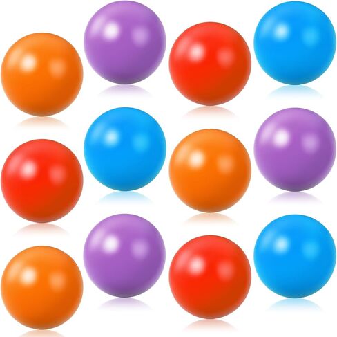 Civaner 12 Pieces Multi Colored Plastic Replacement Balls Small Bulldozer Popper Toy Balls 1.75 Inch Soft Crush Proof Air Filled Ocean Ball for Kids (Classic) in Kuwait