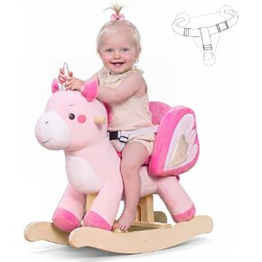 labebe - Baby Rocking Horse, Ride Unicorn, Kid Ride On Toy for 6 Month-3 Year Old, Infant (Boy Girl) Plush Animal Rocker, Toddler/Child Stuffed Ride Toy (Pink) | Kid Ride On Toy in Kuwait