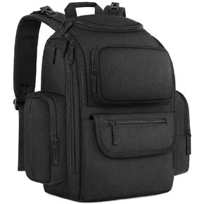 Mancro Diaper Bag Backpack, Dad Diaper Bag with 2 Side Insulated Pockets | Multifunctional Water Resistant Diaper Backpack for Men Women with Stroller Straps, Travel Baby Bag Backpack, Black in Kuwait