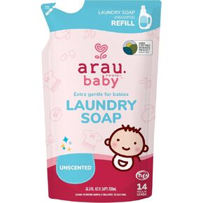 Arau Baby Laundry Soap, Lavender, Plant Based Formula, Safe for Sensitive Skin, Baby Laundry Detergent with No Artificial Fragrance or Additives, Gentle on Infant, Newborn and Baby Clothes, 27 Fl Oz in Saudi Arabia