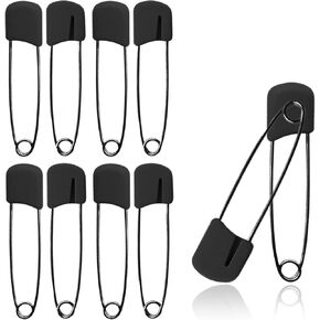 Lxnoap 10 pcs Cloth Diaper Pins Stainless Steel Traditional Safety Pin (Black) in Saudi Arabia