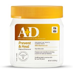 A+D Original Diaper Rash Ointment Prevents & Treats Diaper Rash, Moisturizing Skin Protectant with Vitamins A & D, Healing Skin Ointment for Dry and Cracked Skin 16 oz in Saudi Arabia