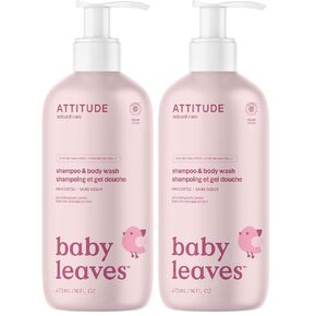 ATTITUDE Baby 2-in-1 Shampoo & Body Wash, EWG Verified, Fragrance Free & Dermatologically Tested, Vegan, Unscented, 16 Fl Oz in Saudi Arabia
