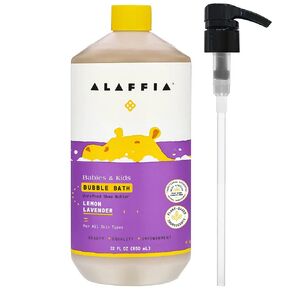 Alaffia Babies & Kids Bubble Bath, Coconut Chamomile, Pump Included – Gentle Cleanser with Raw Shea Butter and Yarrow, 32 Fl Oz in Kuwait