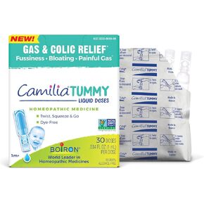 Boiron Camilia Tummy for Colic, Painful Gas, Bloating, & Fussiness- Sterile and Non-Drowsy Liquid Doses - 30 Count | For Colic, Painful Gas, Bloating, & Fussiness. Features: Non-Drowsy, Sterile. Size: 30 Count. in Kuwait