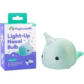 Playhouse MD Booger Buddy Nasal Aspirator Bulb, Narwhal, 2 Pack | with LED Light for Babies & Toddlers, BPA-Free Snot Remover for Infant Stuffy Nose and Congestion Relief in Kuwait