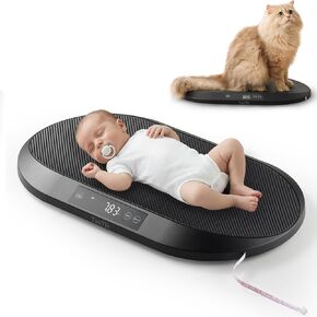 Baby Scale, Accurate Baby Scales for Weighing Newborn & Pets, Digital Weight Scale for Cat, Puppy, Up to 88lbs, with 60" Tape Measure, Hold Function, 5 Units, LED Screen in Saudi Arabia