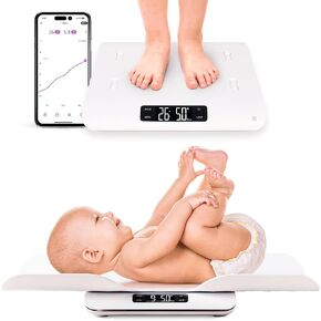 Greater Goods Medical-Grade Baby Scale, FDA Class I Device, 0.1oz Precision | Digital Newborn Scale with Removable Tray, Two-in-One Design, Skin Contact Tested, Baby App with Growth Charts, 66lb Capacity in Kuwait