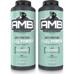 Anti Monkey Butt Baby Powder - Talc-Free Cornstarch Powder with Calamine for Diaper Rash Prevention & Moisture Control - Hypoallergenic Anti-Chafing & Itch Relief for Sensitive Skin - 8 oz (2 Pack) in Saudi Arabia