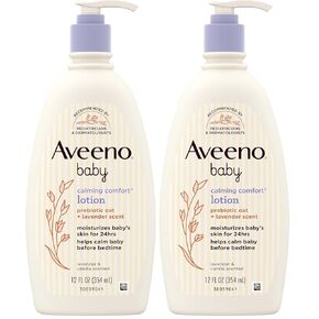 Aveeno Baby Calming Comfort Moisturizing Body Lotion with Relaxing Lavender & Vanilla Scents, Non-Greasy Baby Lotion, Nourishing Prebiotic Oatmeal, Paraben- & Phthalate-Free, 18 fl. oz in Saudi Arabia