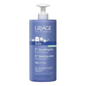 Uriage Baby 1st cleansing water with Organic Edelweiss, Softens baby's delicate skin, Ultra-convenient pump, Soap Free, Face & body, Physiological pH in Saudi Arabia