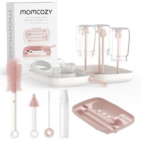 Momcozy Baby Bottle Brush Kit, Push-Press Foam Design, Green | Portable for Home & Travel, Bottle Cleaner Brush for Breast Pumps & Nipple, Newborn Essentials, Food-Grade BPA-Free in Kuwait