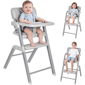 Ezebaby High Chair for Babies Toddlers: Foldable Adjustable High Chairs with Removable Large Tray Easy-Clean Cushion Design Metal - Baby High Chair for Toddlers to Adult in Kuwait