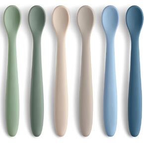 6-Piece Silicone Baby Feeding Spoons, First Stage Infant Spoons, Soft-Tip Easy on Gums I Baby Training Spoon | Infant Utensils Feeding Supplies, Dishwasher & Boil-proof in Kuwait
