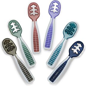 NumNum Baby Spoons Self Feeding 6 Months, 6-Pack Beach Party | First Stage Silicone Pre Spoon Utensils For Baby Led Weaning, BPA Free Baby Feeding Essentials, Dishwasher Safe in Saudi Arabia