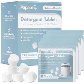 Papablic 120Pcs Official Detergent Soap Tablets for Baby Brezza,GROWNSY,Momcozy Bottle Washer Pro, Effective Cleaning with Safe Highly Concentrated Formula in Kuwait