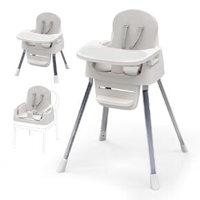 CheerKid 3in1 Baby Highchair for Months & Toddlers Easy Clean Booster Chair | Feeding Chairs with 5 Point Harness Convertible Seat, Adjustable Tray & Footrest, Dishwasher-Safe Tray & PU Leather Cushion in Saudi Arabia