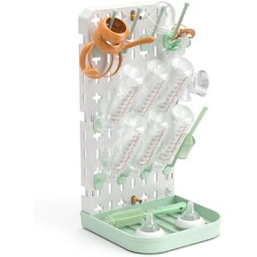 Baby Bottle Drying Rack Baby Bottle Holder Space Saving Bottle Dryer Rack Station Countertop Storage Organizer 12 Travel Bottle Drying Rack Vertical Breast Pump Part Plastic Bag Cup Dryer Tower White in Kuwait