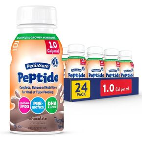 PediaSure Peptide 1.0 Cal, Peptide-Based Formula, Sole-Source Nutrition Drink for Tube Feeding or Oral Nutrition, Vanilla, 8-fl-oz Bottle, Pack of 24 in Saudi Arabia